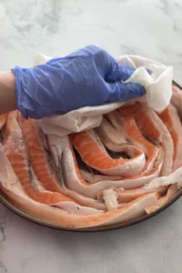 Air Fryer Salmon Belly Step 1