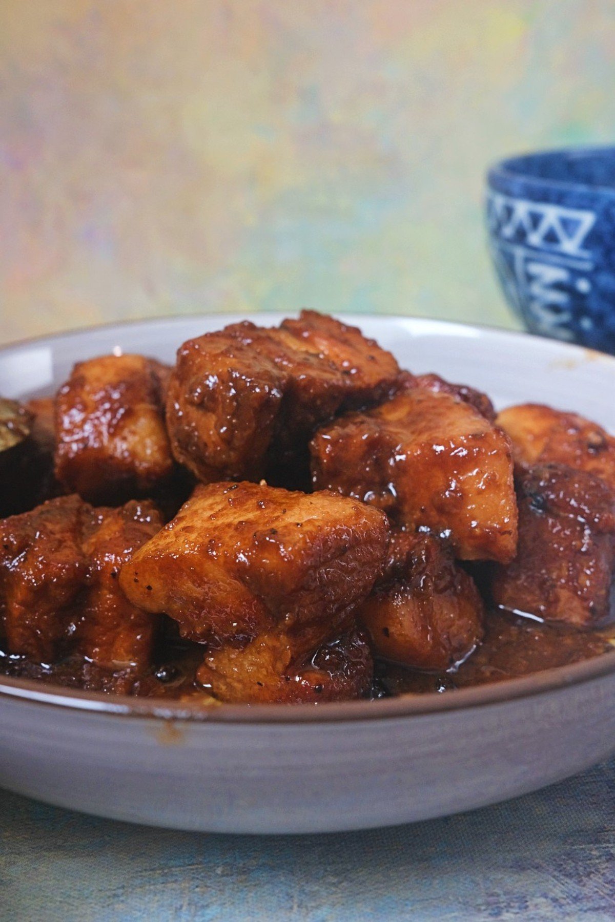Easy pork adobo in a bowl