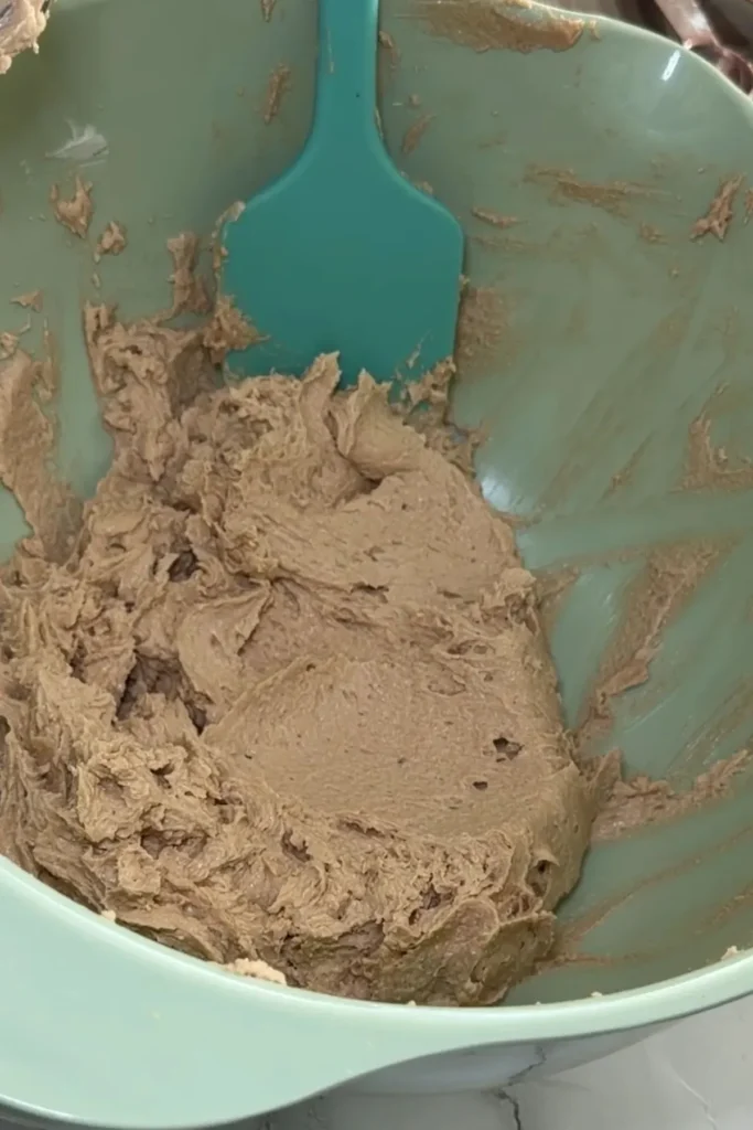 Butter and light brown sugar creamed together until smooth and fluffy.