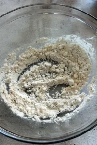 Dry coating mixture combined in a mixing bowl