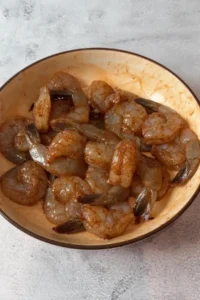 Shrimp seasoned with salt, pepper, and smoked paprika