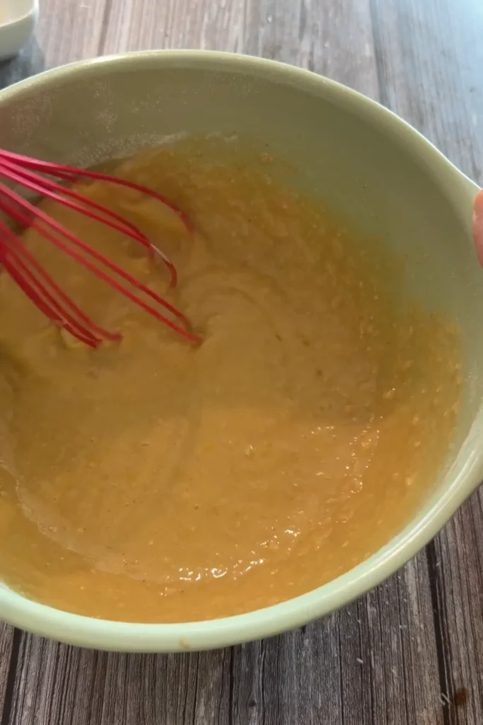 Invisible apple cake batter whisked until smooth and combined.