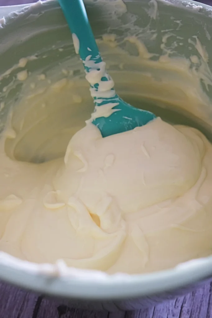 Keto cheesecake batter in a bowl